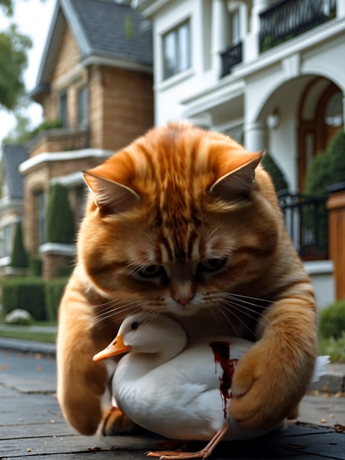 Adorable Orange Cat Saves His Duck Friend. #catsoftiktok, #cats, #funnycats, #cattok, #foryou #catlovers #aianimation #catstories 