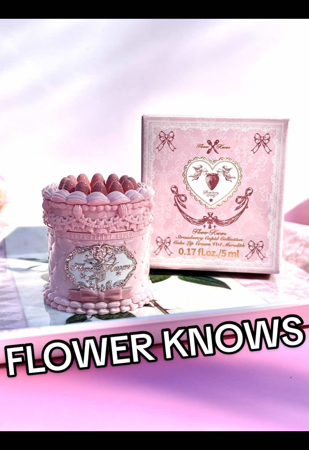 A full look at the @Flower Knows Makeup Cake Lip Cream, from the Strawberry Cupid Collection 🍓🍰        🛒 Click on the orange cart link to see ALL 9 shades & let me know which ones you grab! 🛍️       Here’s why you’ll love it!   🍓 Blurs and conceals lip lines 🍰 Moisturizes lips instead of drying them out 🍓 Long lasting, doesn’t fade 🍰 Transfer proof, smudge proof, feather proof 🍓 Built in applicator 🍰 Applicator is easy to control & gives full coverage 🍓 Highly pigmented, soft matte finish 🍰 Velvety soft, creamy texture 🍓 Airy & weightless       There are NINE shades available:   🎂 Vanitea - soft pink brown 🎂 Soufflé - muted terracotta 🎂 Croissant - warm beige 🎂 Meredith - dusty rose 🎂 Pineberry - soft pink 🎂 Tulip - pink tulip 🎂 Fig - warm pink 🎂 Cranberry - bold red 🎂 Velvet - rich terracotta             #creatorsearchinsights #makeup #tiktokshop #flowerknows #lips #lipstick @Flower Knows   