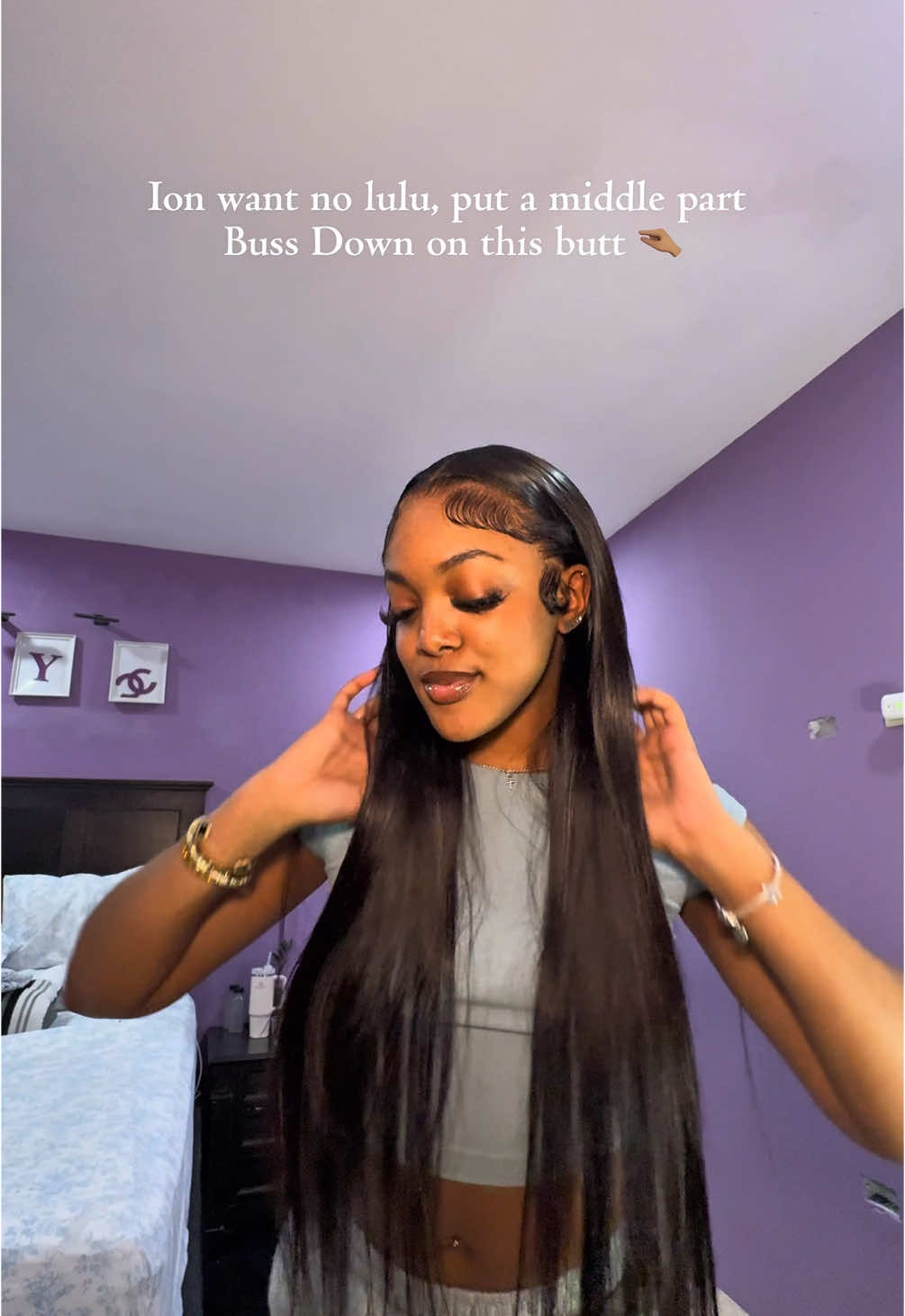 Forget the lulu frl 🤣 buy me a buss down! Try this True to length 28 inch straight wig for Middle part buss down!!! Wig from @Flady Hair $40 Coupon now, Link in bio. #fyp #fladyhair #fladystraightwig #fladyhdlacewig  #amazonwig 