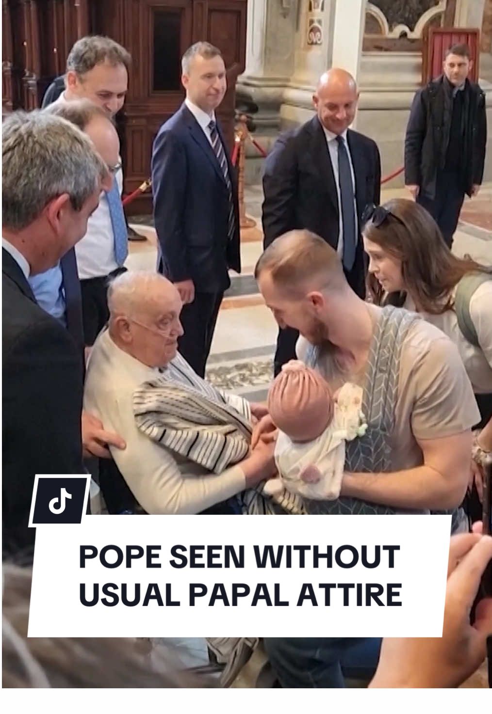 Pope Francis has delighted visitors to the Vatican with a surprise run in but only for those who managed to recognise him. The Pontiff was seen sitting in a wheelchair and dressed out of his traditional white papal attire as he made an unannounced visit to St Peter’s Basilica. He is taking two months’ rest as he recovers from double pneumonia, that saw him hospitalised for five weeks. The 88-year-old held a private meeting with King Charles and Queen Camilla on Wednesday as they celebrate their wedding anniversary in Italy. #10newsfirst #pope #popefrancis #vatican #italy #rome #stpetersbasilica 