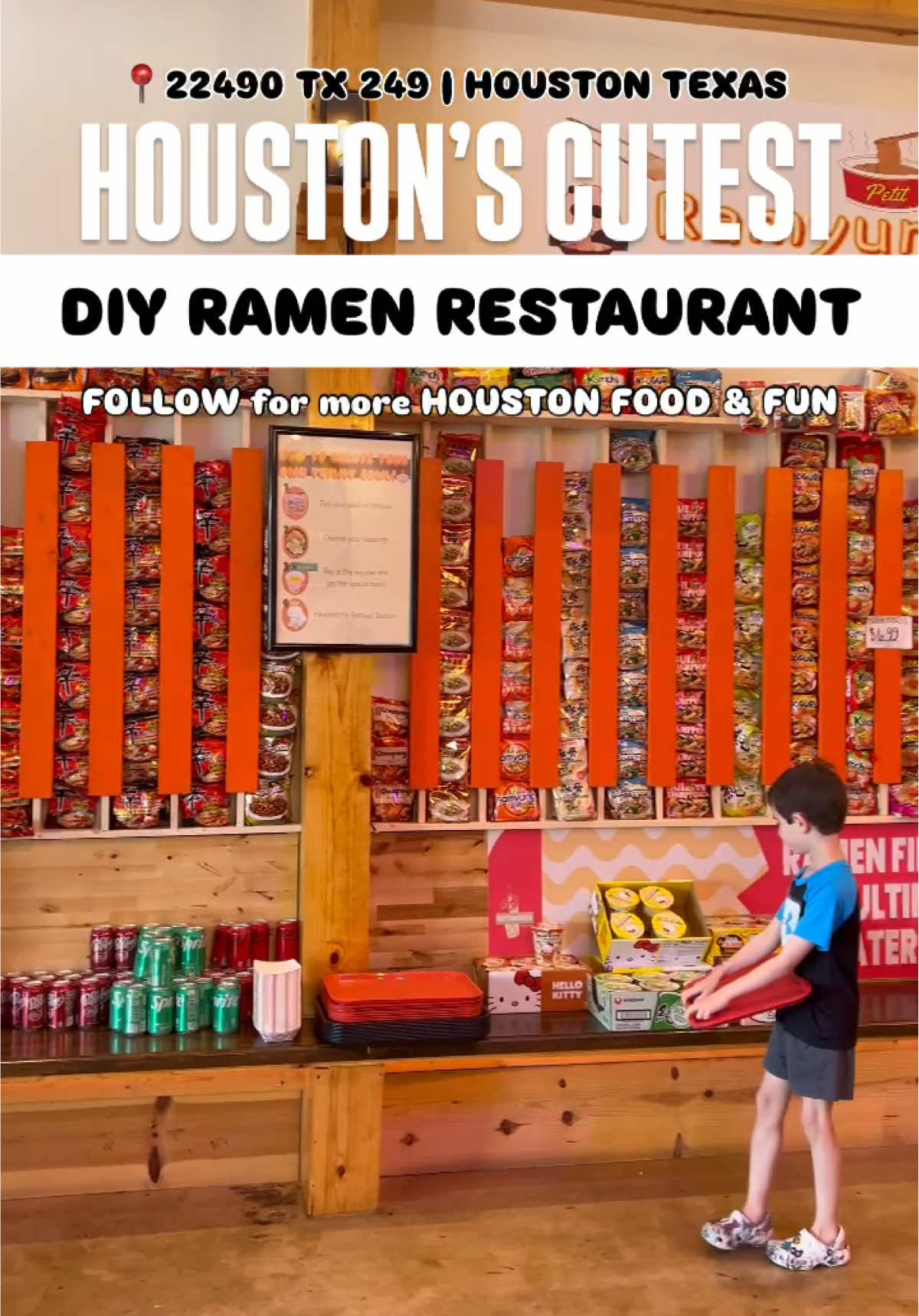 If HOU love ramen, boba and beignets, you need to save and share this super cute DIY ramen restaurant in Houston!  FOLLOW me for more HTX food! 