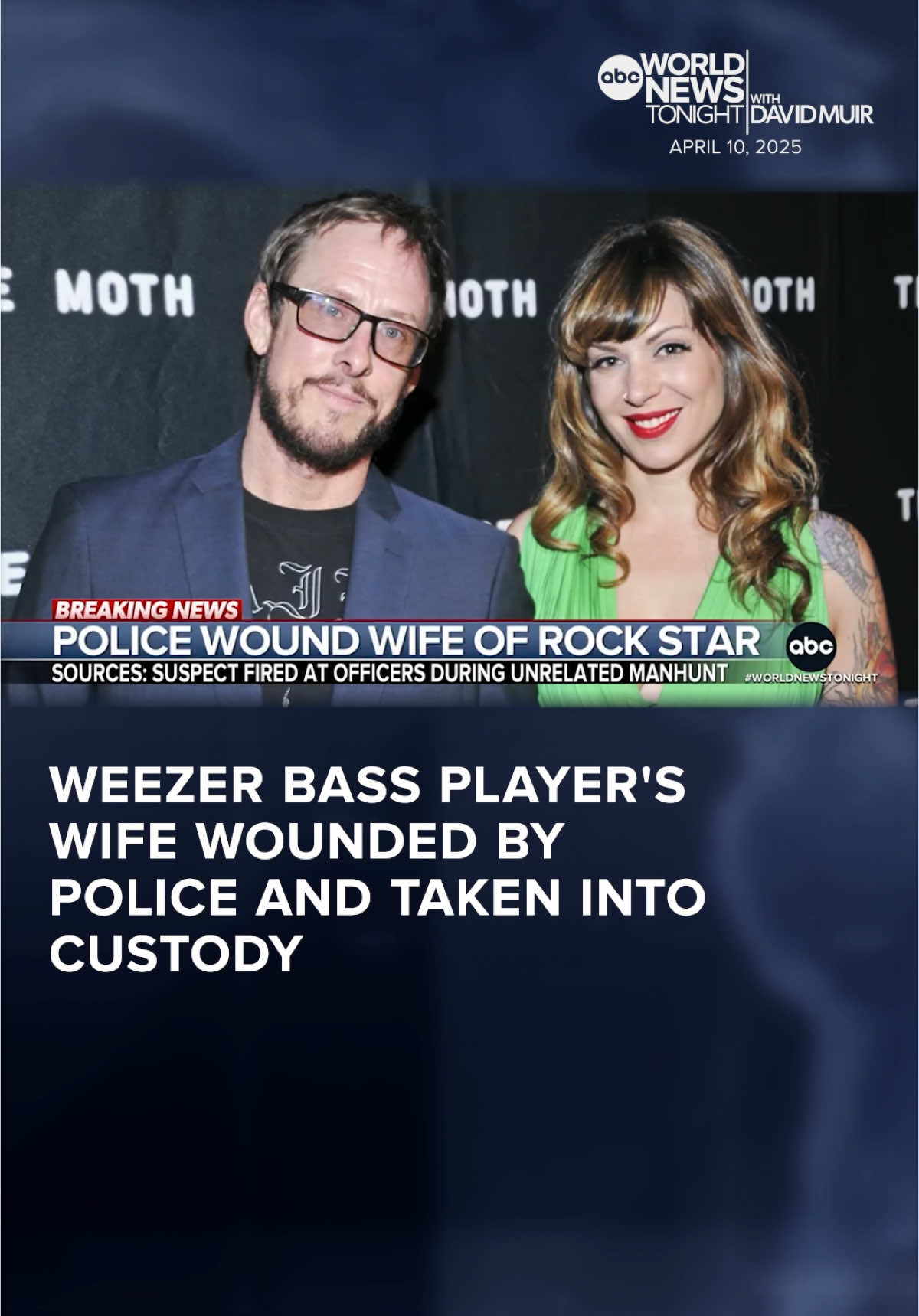 Jillian Shriner, wife of Weezer bassist Scott Shriner, was shot by police and arrested for attempted murder after allegedly firing a handgun at officers pursuing an unrelated hit-and-run suspect, according to LAPD sources. Matt Gutman has details. 