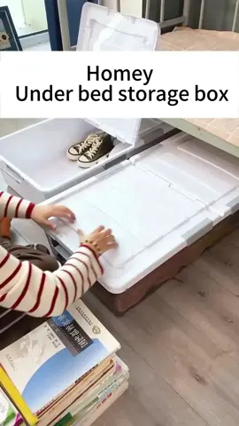 #HomeyUnderBedStorageBox This under-bed storage box can fully utilize the space under the bed. It has a large capacity, is waterproof and moisture-proof, and has wheels for easy access.#ClothingStorage #Storage #tidying #storagebox #housework