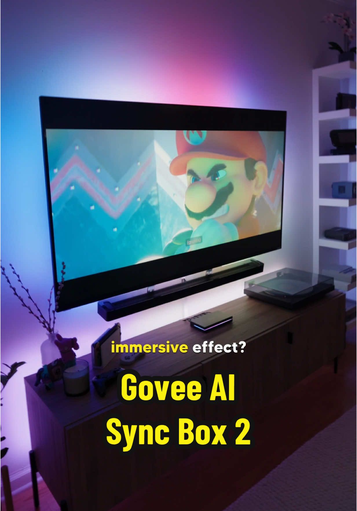 Replying to @Andrew Majeski Upgrading to the Govee AI Sync Box 2! 💡 @GoveeUS  We loved the Govee TV Backlight 3 Lite, but this is seriously next level 🤯 Not only does the setup look cleaner with no camera up top, but the colors are definitely more accurate Also the ability to use Alexa to change inputs is so nice! @Govee #GoveeAISyncBox2 #GoveeTVbacklight #techtok #rgb #livingroom #movienights 