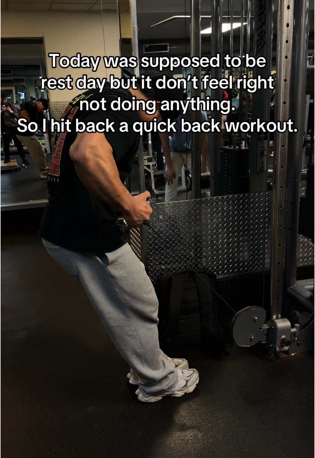 Yeah so I don’t even follow my own split. Anyways, how’s my back workout? . . . . . . . . . . #fyp #GymTok #gym #gymhumor #back #pump
