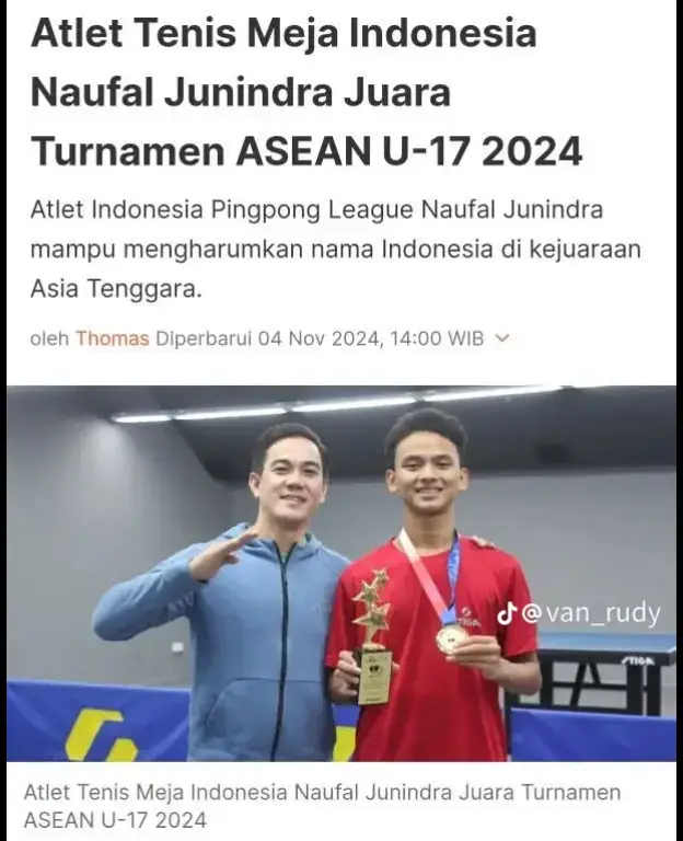 Alhamdulillah, barokallah bro #tabletennis  #pingpong  #tenismeja  #pekanbaru . #riau  #sports 