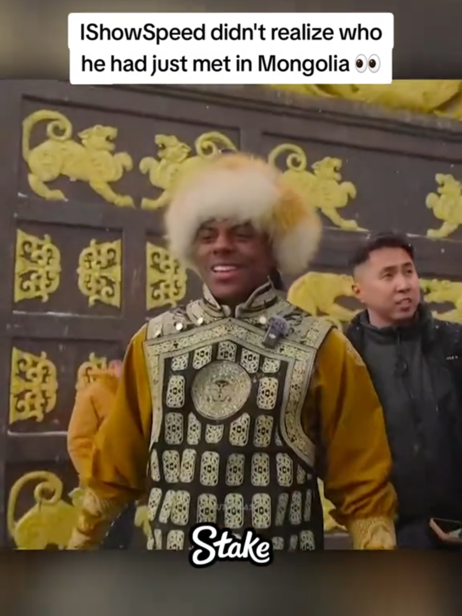 IShowSpeed didn't realize who he had just met in Mongolia 👀 #ishowspeed #mongolia 