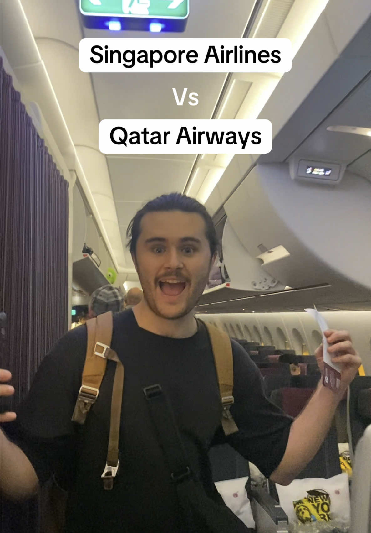 Singapore Airlines vs Qatar Airways Economy review. Who would you rather fly with? #airlinereview #economyclass #qatarairways #singaporeairlines #traveltiktok  