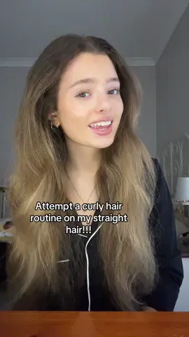Attempting a curly hair routine on straight hair!!! (This is obviously so true and not a lie at all👀)#curls #curlyhair #straighthair #curlyhairroutine #3ahair #1bhair 