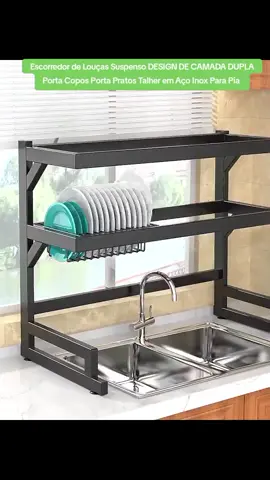 Escorredor de Louças Suspenso DESIGN DE CAMADA DUPLA Porta Copos Porta Pratos Talher em Aço Inox Para Pia 85/65 cm . Compre na Shopee agora! https://s.shopee.com.br/2LKtFPtZRs #escorredordepia #pia #piaportatil #achadinhos