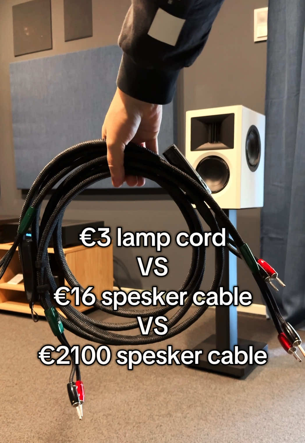 I swear I could here a difference in the room😬🤔 #experiment #hifi #cable #fyp 