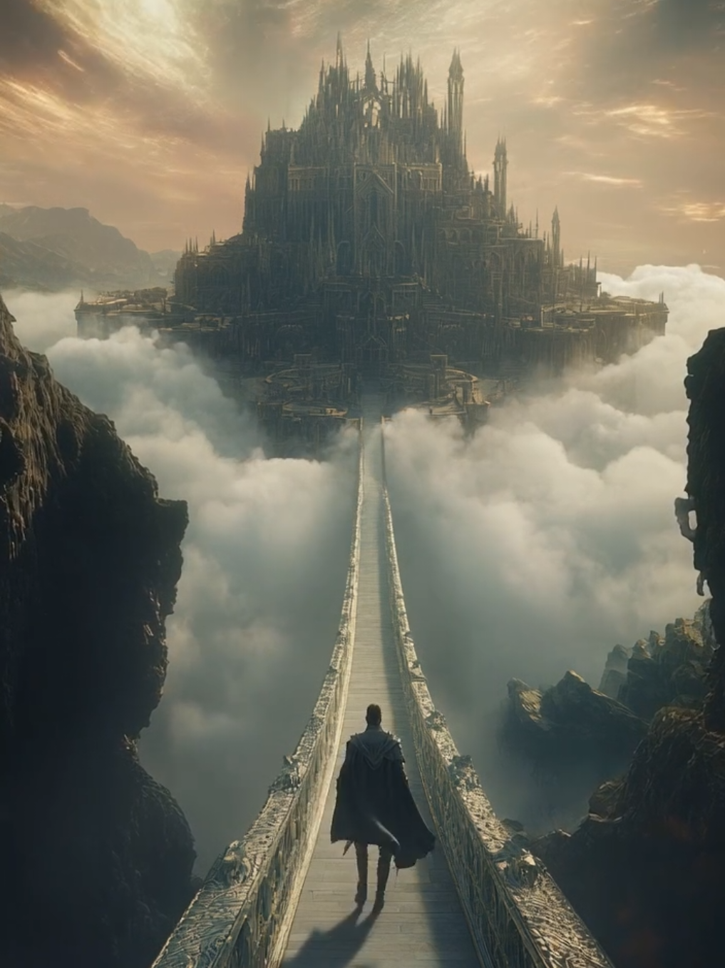 The road is long but worth it. #fyp #fantasy #darkfantasy #knights #floatingcity #knight #ai #aicontent #aivideo #aigenerated #aicommunity #imagineaition 