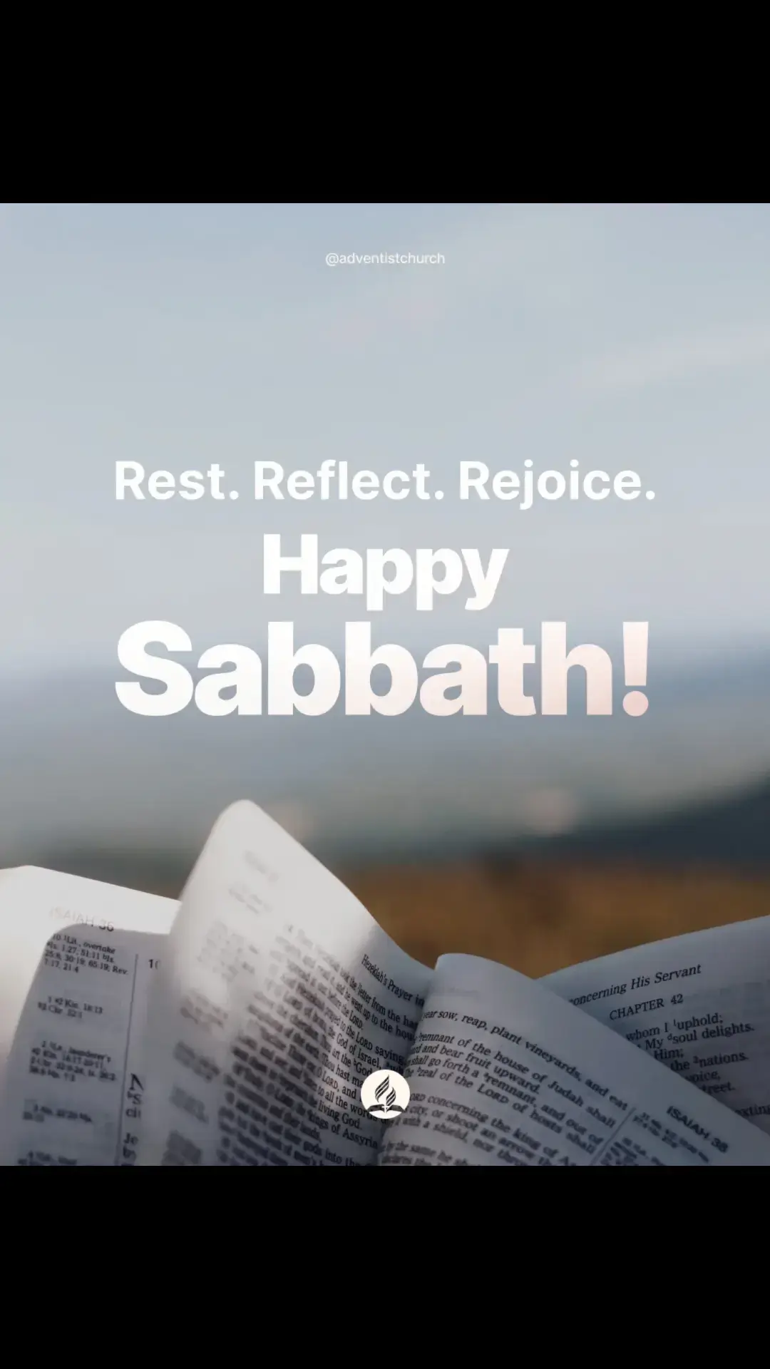 Sabbath isn't just a pause-it's a promise. Let this Sabbath be a sacred space to reset your soul, still your mind, and reconnect with God. Welcome the gift of rest. Happy Sabbath! #happysabbath #saventhdayadventis #intheworld 