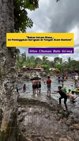 Ternyata di Banten ada kolam kuno yang udah ada dari zaman kerajaan, namanya Situs Citaman Batu Go’ong! Airnya super jernih, adem, dan suasananya tenang banget—pas buat healing, quality time bareng keluarga, atau nyari spot konten yang beda dari yang lain. Cuma 1 jam dari Serang, 45 menitan dari Pandeglang, dan masih masuk akal banget buat day trip dari Jabodetabek. Worth it banget pokoknya! #adadibanten  #liburanbersama #WisataKeluarga #ExploreBanten #situscitamanbatugoong  #batugoong #destinasiunik #tempathealing #WisataSejarah #hiddengembanten  #JalanJalanAsik #reelswisata #kolamkuno #JejakSejarah #WeekendTrip #liburanmurah  #pandeglang #banten  #wisatapandeglang #wisatabanten 