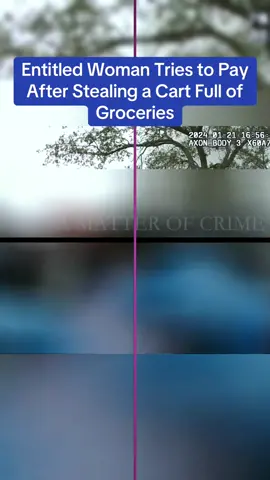 Entitled Woman Tries to Pay After Stealing a Cart Full of Groceries #copsoftiktok #fyp 