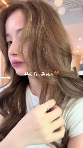 Milk Tea Brown 🫣 #fyp #foryou #haircolor #808beautycenter #tiktokmyanmar #tiktok #aeiaeiz #trending #hairdye #milkteabrown 