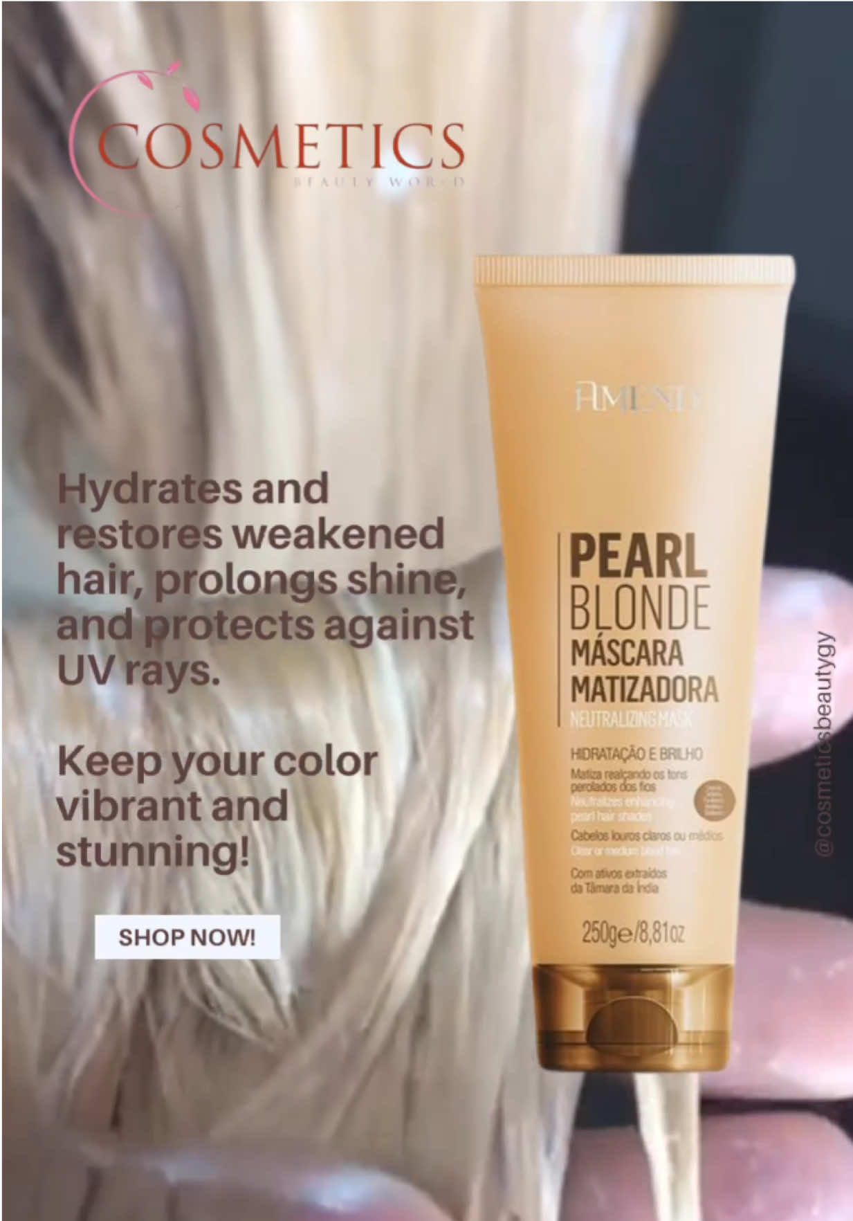 Click this link for the price! https://cosmeticsbw.com/product/amend-pearl-blonde-toning-mask-250g/ 📍13 Vlissengen Road,Newtown, Kitty  📲592-619-7493 Revive your blonde between coloring or bleaching Our formula is packed with pigments that neutralize unwanted yellow tones, instantly enhancing those gorgeous pearly shades. ✨ With nourishing active ingredients, it hydrates and restores weakened hair, prolongs shine, and protects against UV rays. Keep your color vibrant and stunning! 💖  #BlondeHair #HairCare #VibrantColor