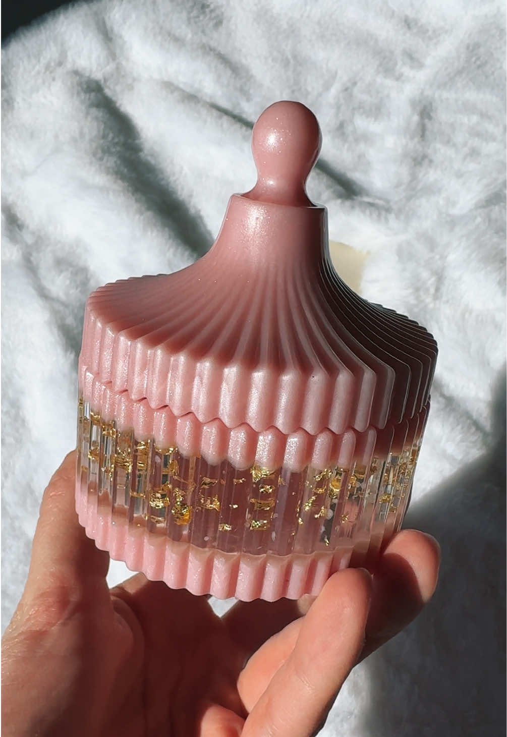 I LOVE making these trinket jars 🥹🎀🤍 BTW this piece is available for immediate purchase on my website 🤫 www.sk-arthouse.com  #epoxy #resin #resincrafts #resinpour #handmade #art #viral #fyp 