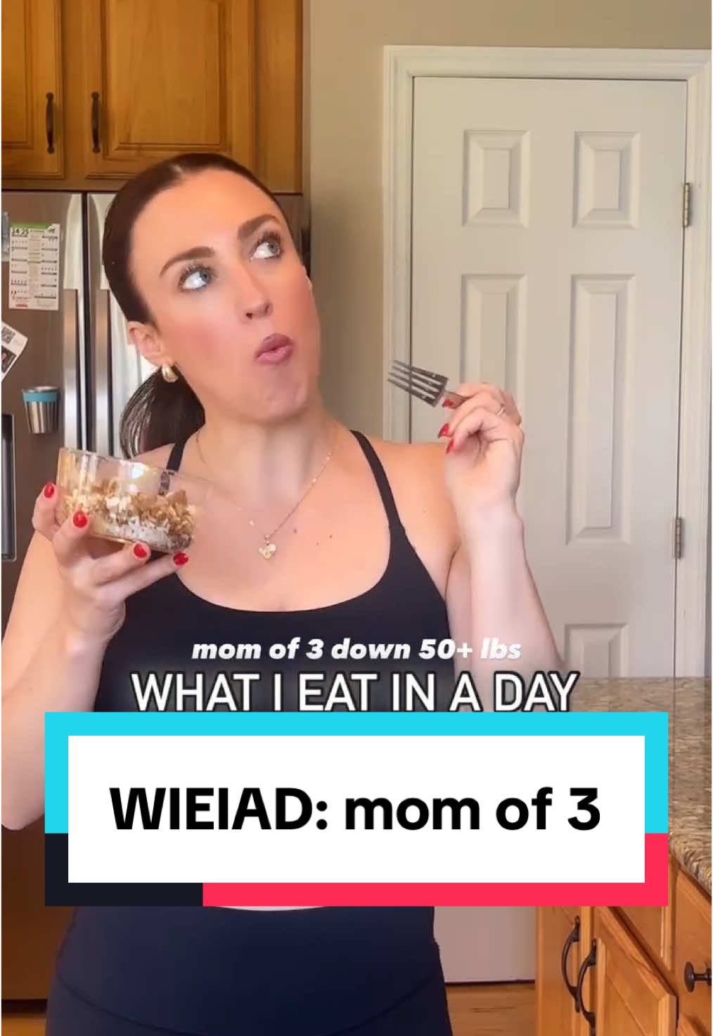 What I’d eat on an ideal-ish day… it’s always different but I’m down 50+ lbs since having my 3rd baby in May of 2022! 🍴 This is not necessarily what you should eat, just sharing my process. 🙂 My food is pretty boring and simple — but that’s what I usually need to stay consistent. Get really good at the boring stuff and you’ll see results. 💯  My focus is always 100g of protein on average, coffee at home 99% of the time to save on cals, and working out 4-5 times a week. Sometimes I fall short but that’s okay - this is ongoing, real life. 👏🏼 Follow along for more easy, attainable meal & snack ideas and inspo for busy moms! 💪🏼 *What I eat in a day, meal ideas, high protein meals, snack ideas, weight loss and wellness