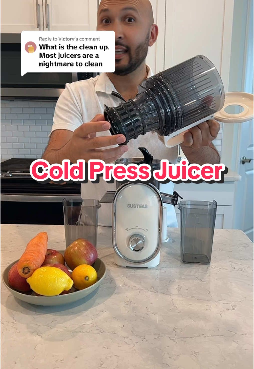 Replying to @Victory the cleaning is super easy because it doesn’t come with metal mesh by @SUSTEAS US #susteas #juicer #slowjuicer #coldpressjuicer #juicermachine #fruitjuice #kitchenessentials #slowjuice #juice 