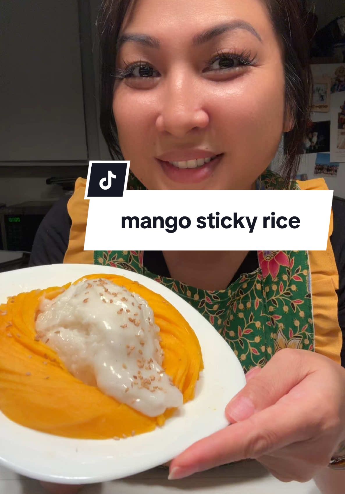 🥭 mango sticky rice 🍚 🇹🇭🇱🇦🇰🇭 In honor of Thai, Lao, Cambodian new year, I’ll be sharing some of my favorite dishes! Stay tuned for more 🥰  I don’t usually eat sweets but I will never refuse a plate of my favorite dessert 😋  INGREDIENTS  • 1 1/2 cup glutinous or sweet rice, rinsed and drained • 1 1/2 cup water  • 1/2 cup sugar  • pinch of salt  • 1 can coconut crème milk • champagne mangoes cornstarch slurry (1:2 ratio)  • 1 tbsp cornstarch  • 2 tbsp water    toppings: • toasted sesame seeds  optional, garnish with mint  INSTRUCTIONS  1) rinse and cook rice  2) sweeten coconut milk with sugar and salt. Reserve aside 1 cup.  3) once rice is cooked, add 1 cup of sweetened coconut milk. Fold in the milk and do not over mix. let rice absorb while you prep.  4) with the remaining coconut milk, make a glaze with the cornstarch slurry. set aside.  5) serve with thinly sliced mangoes, rice, glaze and toppings.  NOTE: this will yield a lot of rice, so you’ll have plenty leftover. eat to your hearts content ☺️ #mangostickyrice #asiandessert #nottoosweet #tlcnewyear #thaidessert 