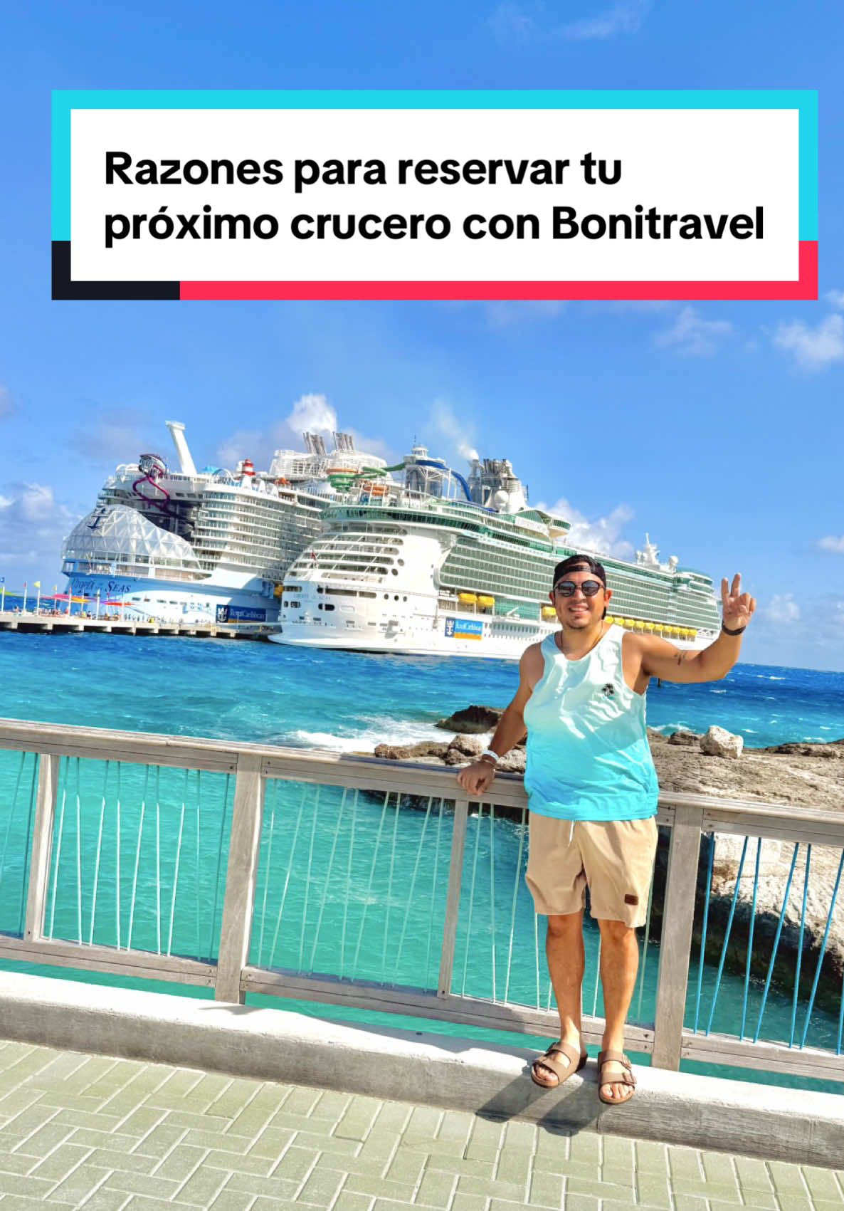 ¿Por qué reservar mi crucero a través de una agencia de viajes ? Porque cuando eliges una agencia, no solo compras un viaje… compras tranquilidad, asesoría personalizada y la seguridad de que todo saldrá bien. Estas son solo algunas razones para hacerlo con nosotros: 	•	Te ayudamos a elegir el destino ideal según tu presupuesto. 	•	Tienes atención antes, durante y después del viaje. 	•	Nos encargamos de todo: vuelos, hospedaje, traslados, seguros y más. 	•	Si surge un imprevisto, no estás solo: ¡estamos para ayudarte! 	•	Tenemos promociones exclusivas y opciones para pagar a plazos. Tu tiempo y tu inversión merecen el respaldo de profesionales. Viaja seguro, viaja acompañado… ¡viaja con nosotros! #Bonitravel #ViajaConConfianza #AsesoríaExperta #TuAgenciaDeViajes #royalcaribbean #cruiselife #viaje 