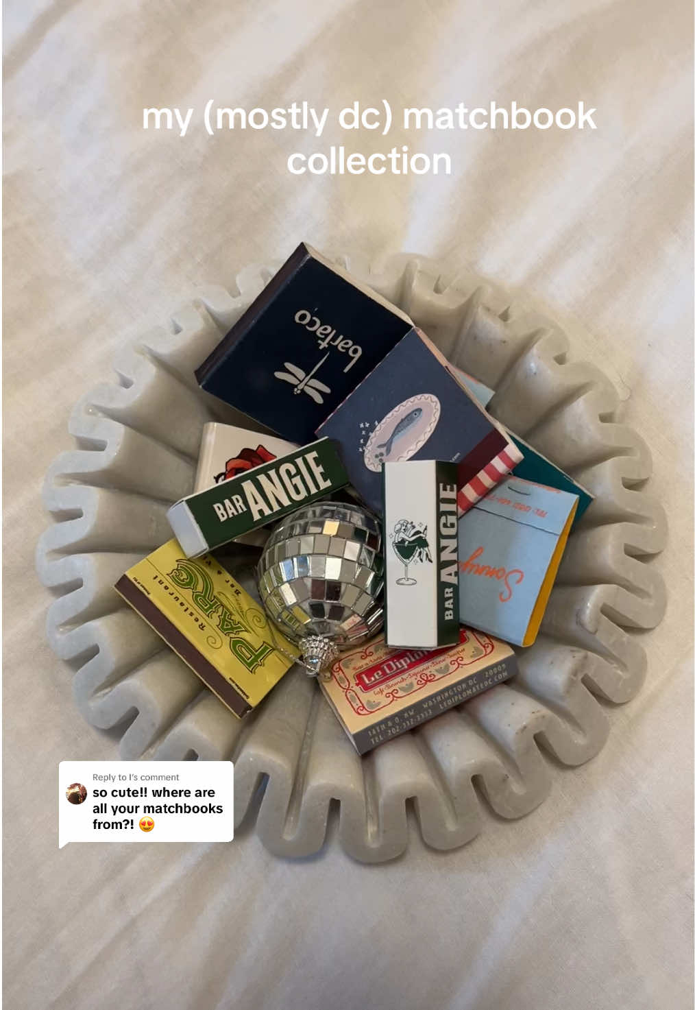 Replying to @l & the others were turned into a shadow box 🎱🍒🪩🕯️#matchbox #matchbook #matchbookcollection #dcmatchbooks #matches #dc #matchbookart #homedecor #dc #washingtondc #dcrestaurants 