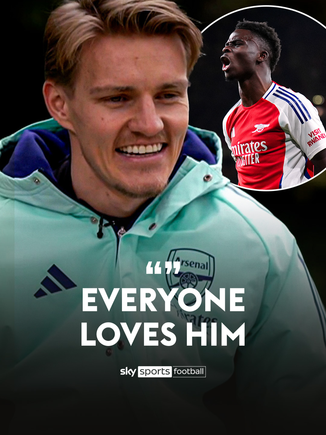 That smile on Martin Ødegaard's face while talking about Bukayo Saka returning from injury 🙂#arsenal #saka