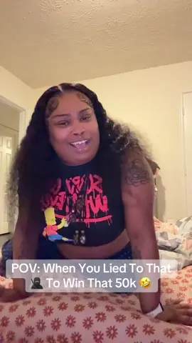 When You Lie To That 🥷🏽 To Win The 50k 🤣✌🏾 #SeeYaBitc #bambi #funnyvideo #fyp #pregnant 