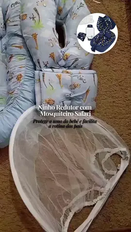 Ninho redutor de berço para bebe com mosquiteiro almofada amamentação trocador Safari menino menina #ninho #ninhoredutordeberço 