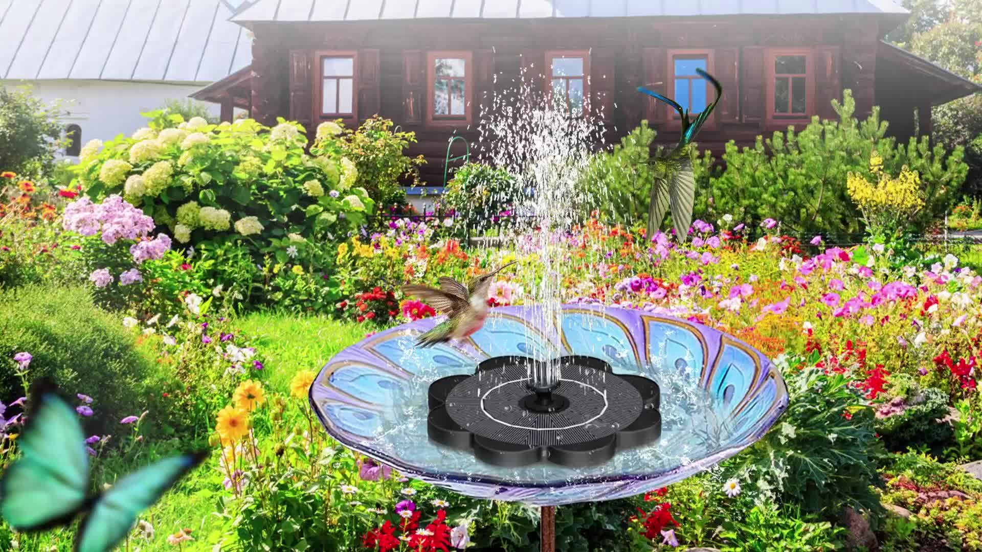 Solar Water Fountain, 3.5W Solar Fountain for Bird Bath 2025 Upgrade Glass Panel, Solar Powered Water Feature Floating Solar Power Fountain with 8 Nozzle & 4 Fixer for Garden, Pool, Pond