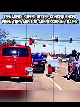 TEENAGERS SUFFER BITTER CONSEQUENCES WHEN THEY ARE TOO AGGRESSIVE IN TRAFFIC #cops #cop #police #foryou #trending #foryou #law #fyp #viral 