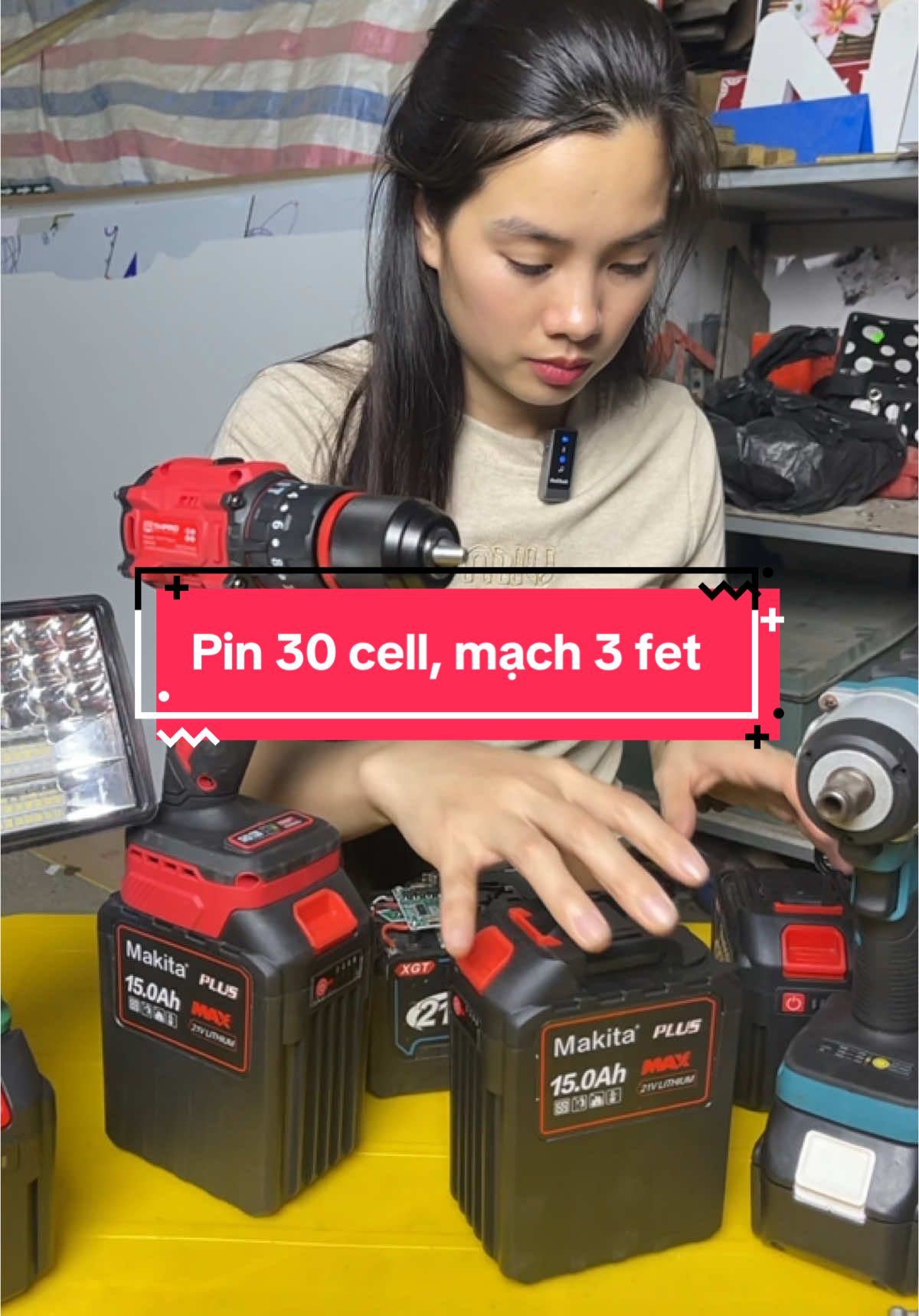 Pin 30 cell chân phổ thông M21 #thanhmai92 #cokhi #pin30cel #pin30cellmakita 