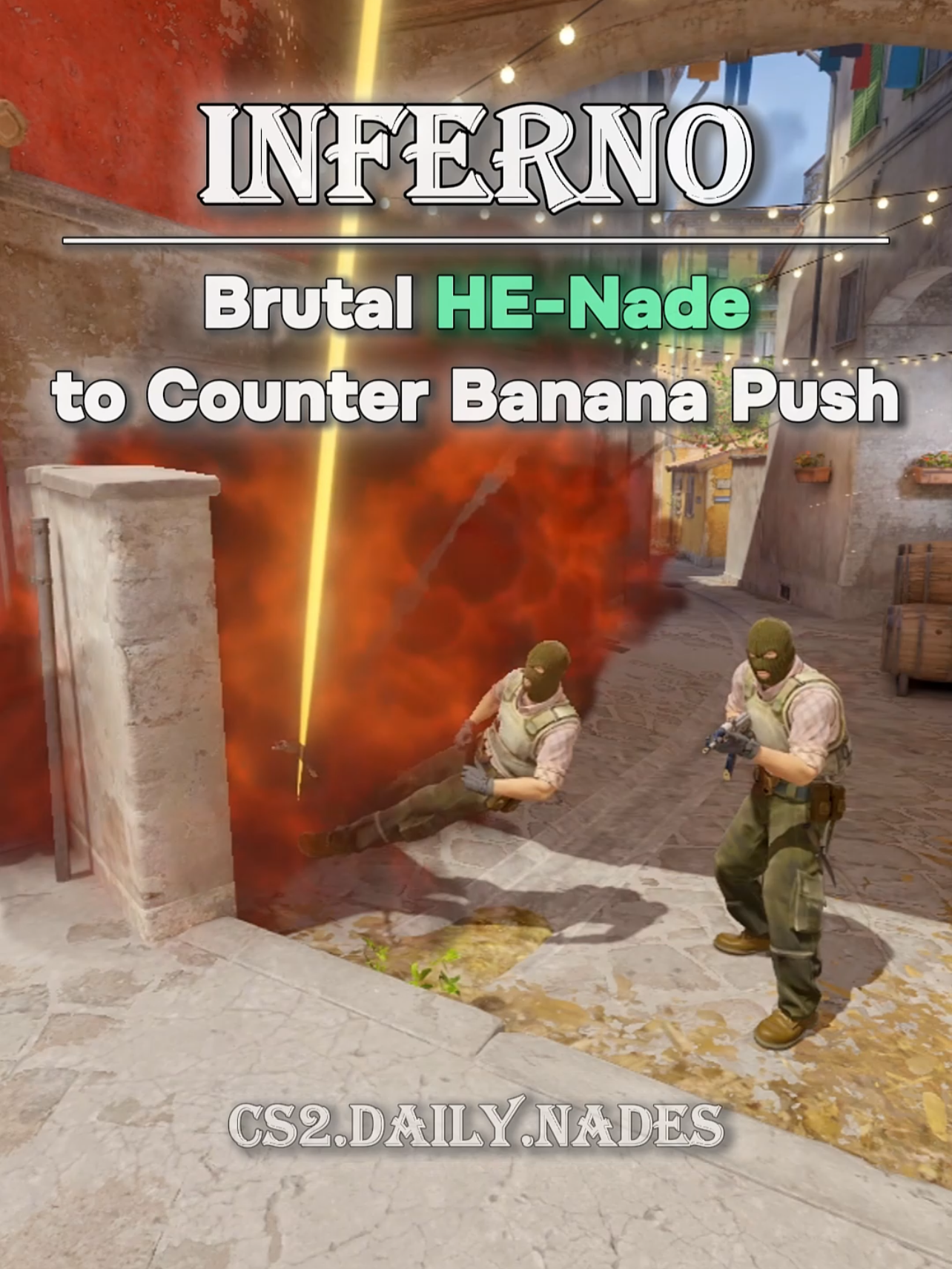 ⚠️Brutal HE-Nade to Counter Banana Push (Inferno)🚨 #counterstrike #fyp #cs2