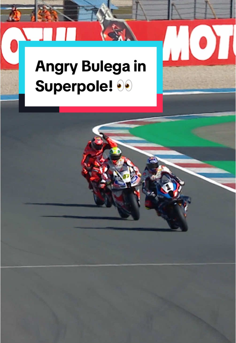 A FURIOUS Nicolo Bulega encounters traffic on his hot lap 🤬 #DutchWorldSBK 🇳🇱 #WorldSBK #motorcycle #Motorsport #racing   #sportsontiktok  