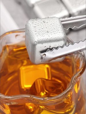 Stainless Steel Ice Cubes Set Reusable Chilling Stones for Whiskey Wine Cooling Cube Chilling Rock