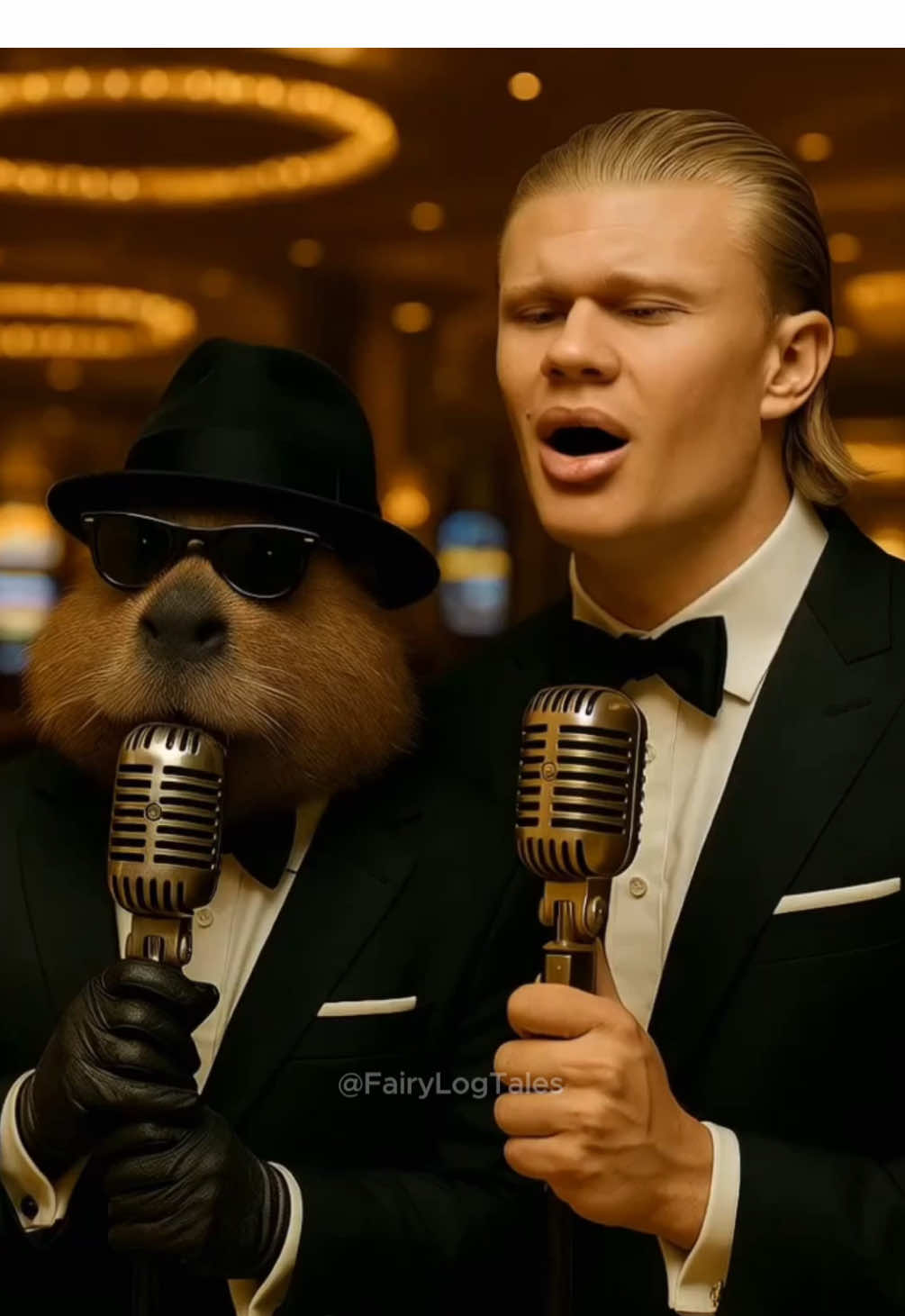 Haaland and Bobber 👥🎤 @Kling AI  #haaland #bober #capybara #bobber #singing #talent #klingai #kreatewithkling #ai 