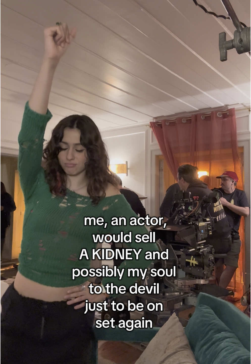 me on set panicking about the day I’ll be unemployed again #acting #actorslife #lifeonset #jobless 