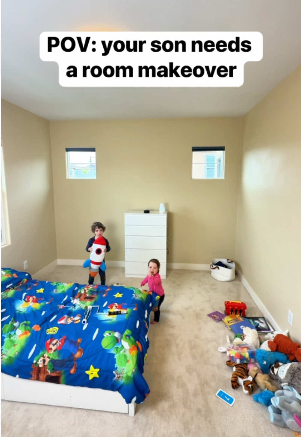 Dad transforms kid room ✨ Jeff gives Cooper's room a much-needed makeover. These fun room upgrades are easy to do and make a big difference in seconds!  #kidsroom  #roommakeover #beforeandafter  #bedroomdecor #kidsroomdecor #interiordesign 