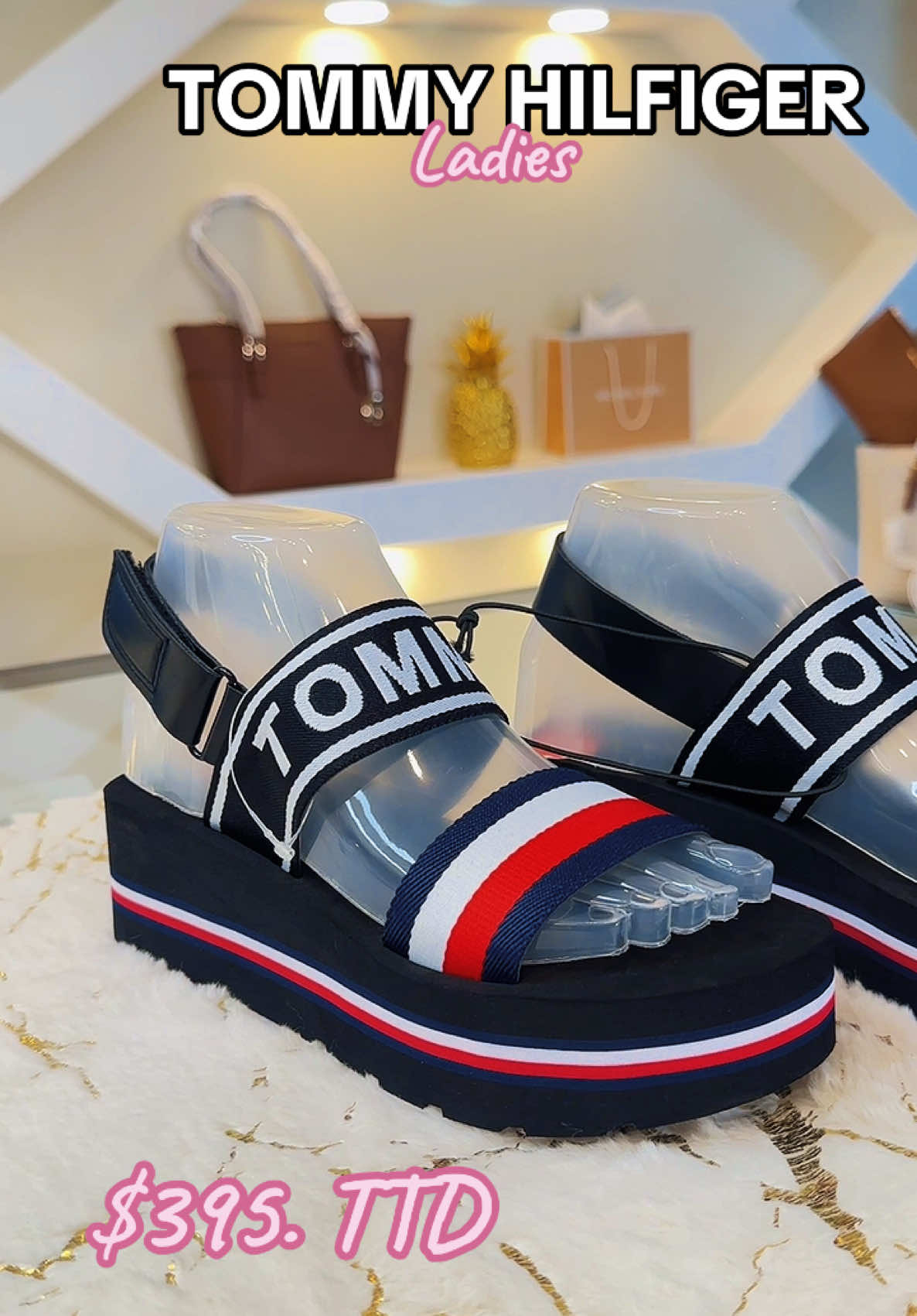 Tommy Hilfiger Ladies Wedge Sandals $395. TTD 🌸 Sizes 6,7,9, 10 #Authentic #trending 