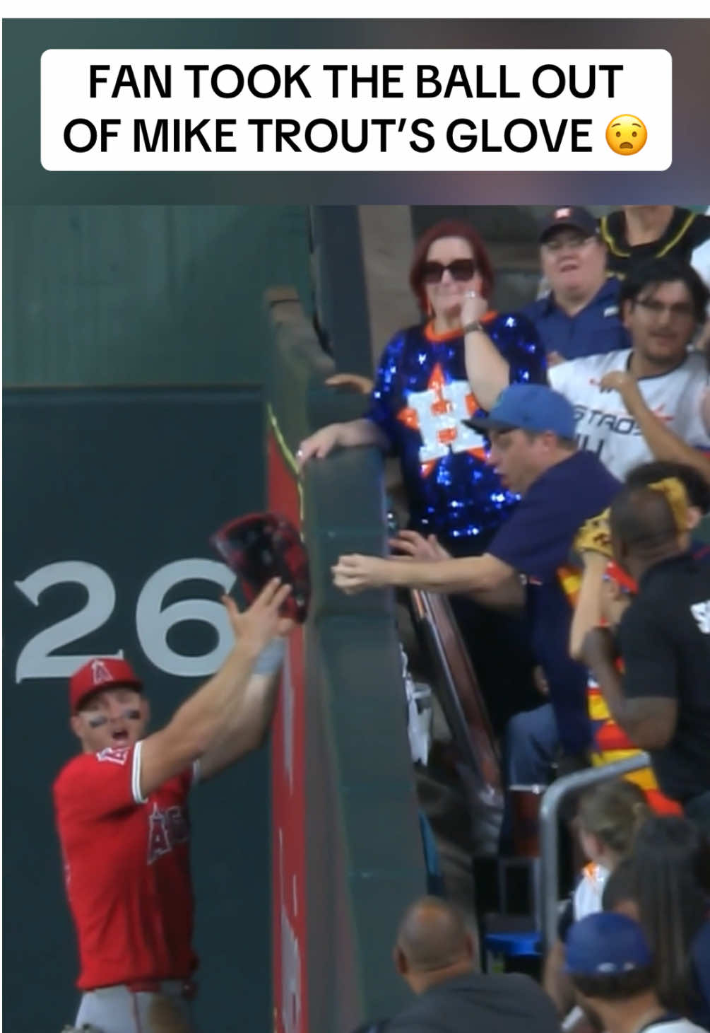 Umpires ruled this a foul ball. 😮 (@MLB, SpaceCityHomeNetwork) #baseball #MLB #astros #angels #miketrout #fan 