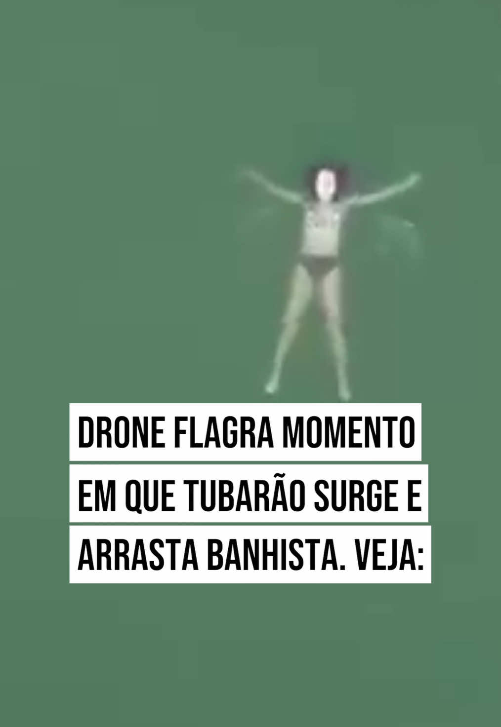 FORTE 🚨 Drone flagra momento em que banhista é arrastado por tubarão #tiktoknews 