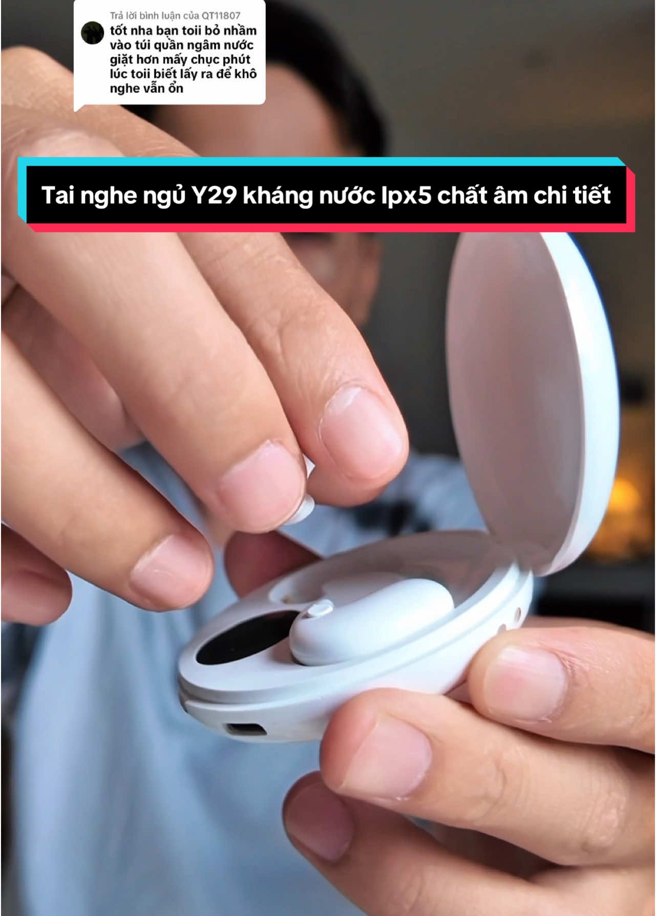 Trả lời @QT11807 Tai nghe ngủ Y29 kháng nước Ipx5 chất âm chi tiết #tainghebluetooth #coixedich 