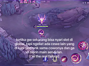 ternyata cewe yg harus nyari slot di global biar bisa main itu gw skrng, soalnya klo solo bisa gila wkwk . . #mlbb #mobilelegends #4u #quotesmlbb #xyzbca #fypage 