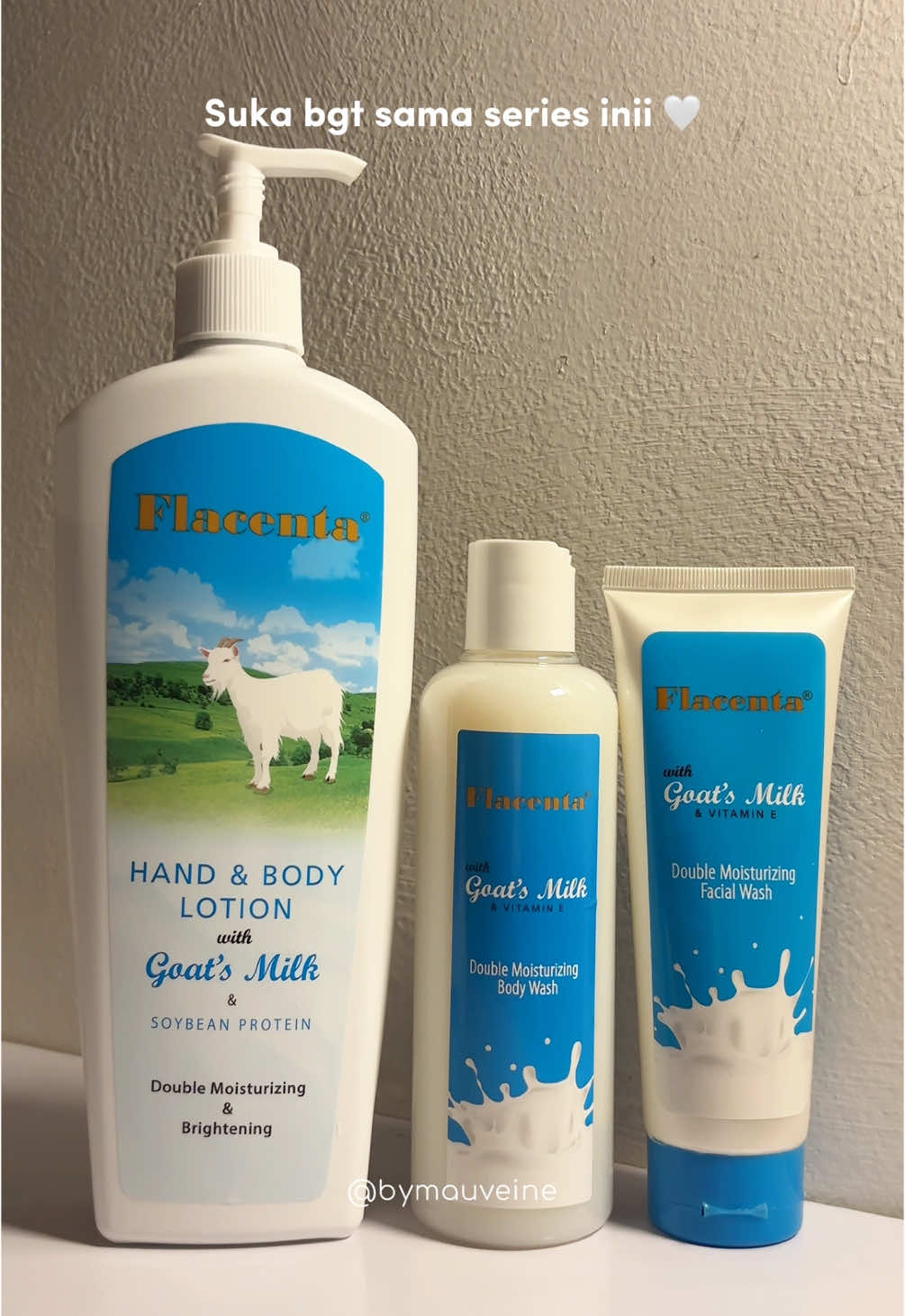 Series goat’s milk yg bikin kulit lembab, cerah & lembutt 🤍 wanginya juga enak + inii affordable bgtt ✨💯💗 #flacentabeauty #goatmilk #bodylotion #bodywash #facewash 