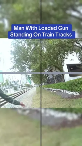 Man With Loaded Gun Standing On Train Tracks #cop 