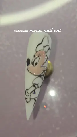Minnie Mouse nail art. Products used are gel polish/paint from @TaylorMade Nail Supplies and @Rachael Wilders Nails  #minniemouse #minnie #minniemousenails #nailart #nailartist #nailartinspo #nailartistsoftiktok #taylormadenailsupplies #rachaelwildersproducts #disney #disneyplus #disneyland #disneyinspired 
