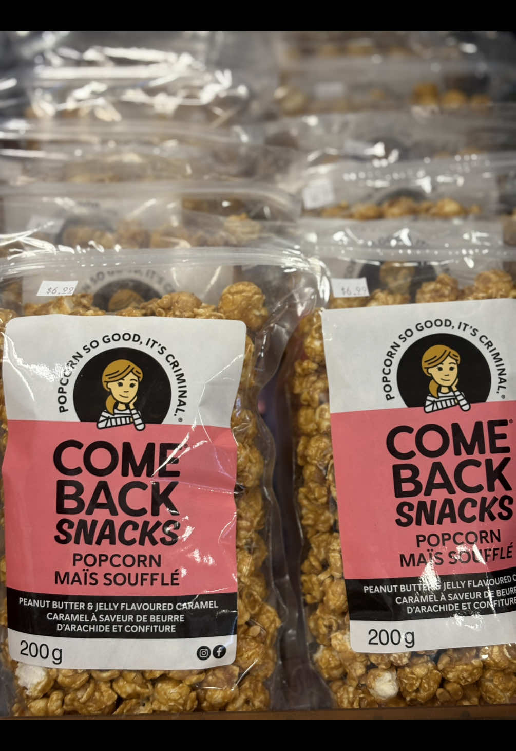 Come Back Snacks! Peanutbutter and jelly popcorn, it’s gooood. #snacks #popcorn #fyp #onlinecandystore  @Comeback Snacks Inc. 