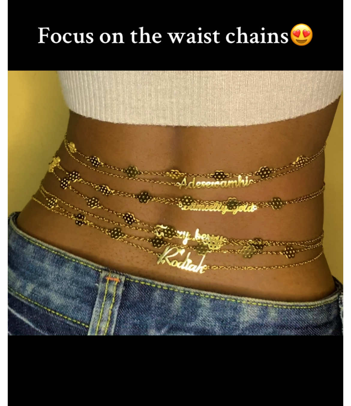 Double layer waistchain🤩 Price: ₦14,000 + free gift 🎁 Color:- Available in Gold, Silver and rosegold  Production:- 4-5 weeks after the batch ends. Material:- Gold plated  stainless steel Guarantees:- 5 years non tarnish  guaranteed . Free gift on all orders from this batch🥳 BATCH 26 Order starts from April 4th-13th  Send a DM or click the link on bio to place an order🛍 #rolasaccessories #customizedjewelry #personalizedjewelry  #customizedjewelryinlagos #waistchain #customizedwaistchain #focus 