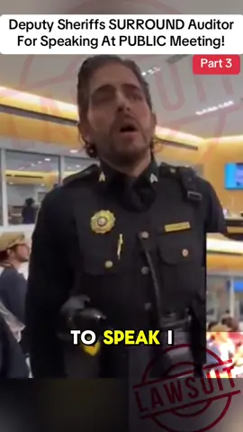 Deputy Sheriffs SURROUND Auditor For Speaking At PUBLIC Meeting! #cops #copsoftiktok #police #unlawful #lawsuit #1stamendment #auditingamerica #flypシ 